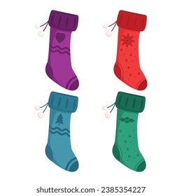 Christmas Socks Simple Vector Illustration