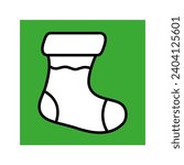 Christmas Socks Square Icon Vector Illustration. Christmas Icons. Use for Xmas, Decoration, Greeting Card Etc.