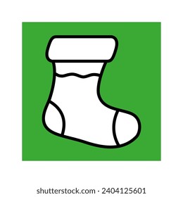 Christmas Socks Square Icon Vector Illustration. Christmas Icons. Use for Xmas, Decoration, Greeting Card Etc.