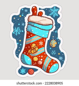 Christmas socks sticker, xmas cute sock stickers. Winter collection