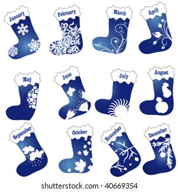 Christmas socks. Vector.
