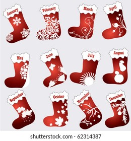 Christmas socks. Vector.