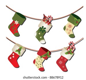 Christmas socks. Vector.