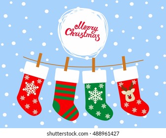 Christmas Socks vector background
