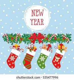 Christmas Socks vector background