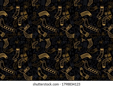 fondo vectorial de los calcetines de Navidad, ilustración festiva
