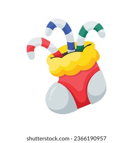 Christmas socks vector colorful stickers Icon Design illustration. EPS 10 File