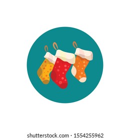 christmas socks vector flat icon