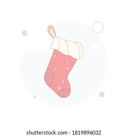 christmas socks vector flat illustration on white background