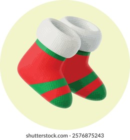 Christmas Socks Vector Icon - Festive, Cozy, Scalable Design for Holiday Decorations and Creative Projects