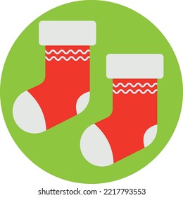 christmas socks Vector Icon which is suitable for commercial work and easily modify or edit it
