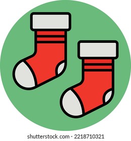 christmas socks Vector Icon which is suitable for commercial work and easily modify or edit it
