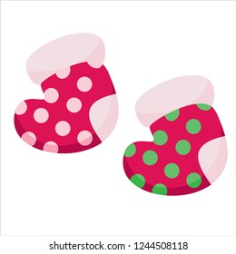 Christmas socks. Vector illustration