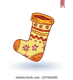  christmas socks. vector illustration.