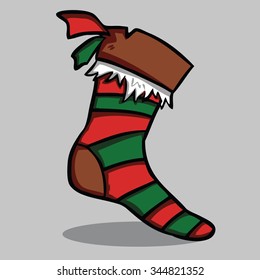 Christmas socks vector Illustration.