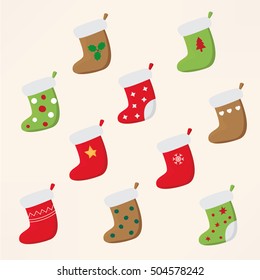 Download Christmas Socks Vector Illustration Stock Vector Royalty Free 504578242 Yellowimages Mockups