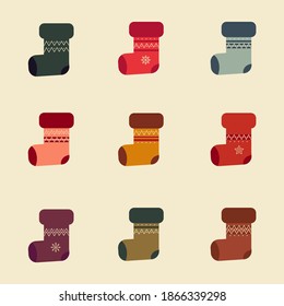 medias de Navidad. Vector de zócalos. Feliz Navidad. Fondo de Navidad.