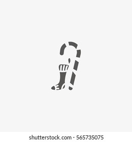 Christmas socks, walking stick, icon