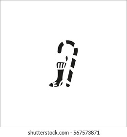 Christmas socks, walking stick, icon