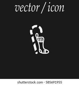Christmas socks, walking stick, icon