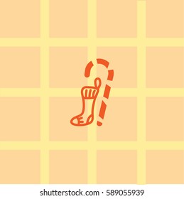 Christmas socks, walking stick, icon
