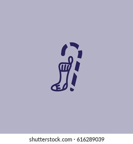Christmas socks, walking stick, icon