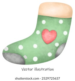 Christmas Socks , watercolor christmas stockings , Winter holidays red green color comfortable clothes