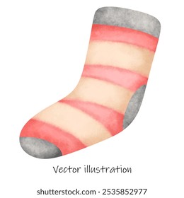 Christmas Socks , watercolor christmas stockings , Winter holidays red green color comfortable clothes