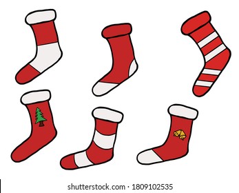 Weihnachtssocken. Weihnachtssymbolkollektion