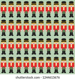 Christmas soldiers vector seamless pattern