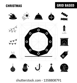 Christmas Solid Glyph Icon for Web, Print and Mobile UX/UI Kit. Such as: Candle, Light, Christmas, Xmas, Astronomy, Moon, Space, Star, Pictogram Pack. - Vector