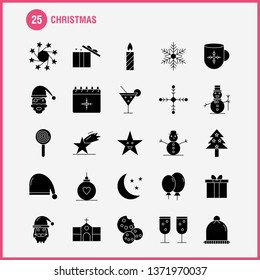 Christmas Solid Glyph Icon for Web, Print and Mobile UX/UI Kit. Such as: Christmas, Moon, Light, Star, Christmas, Bible, Home, Church, Pictogram Pack. - Vector