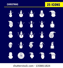 Christmas Solid Glyph Icons Set For Infographics, Mobile UX/UI Kit And Print Design. Include: Drink, Food, Meal, Knife, Snowman, Collection Modern Infographic Logo and Pictogram. - Vector