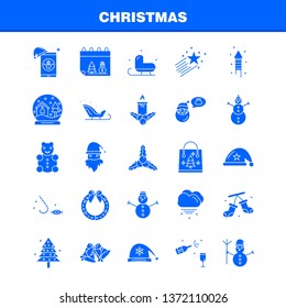Christmas Solid Glyph Icons Set For Infographics, Mobile UX/UI Kit And Print Design. Include: Santa Clause, Santa, Christmas, Winters, Santa Clause, Santa, Collection Modern Infographic Logo and Picto
