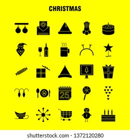 Christmas Solid Glyph Icons Set For Infographics, Mobile UX/UI Kit And Print Design. Include: Christmas Candy, Sweet, Christmas, Food, Meal, Clown, Santa Collection Modern Infographic Logo and Pictogr