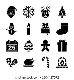 Christmas Solid Icons Vetor Design