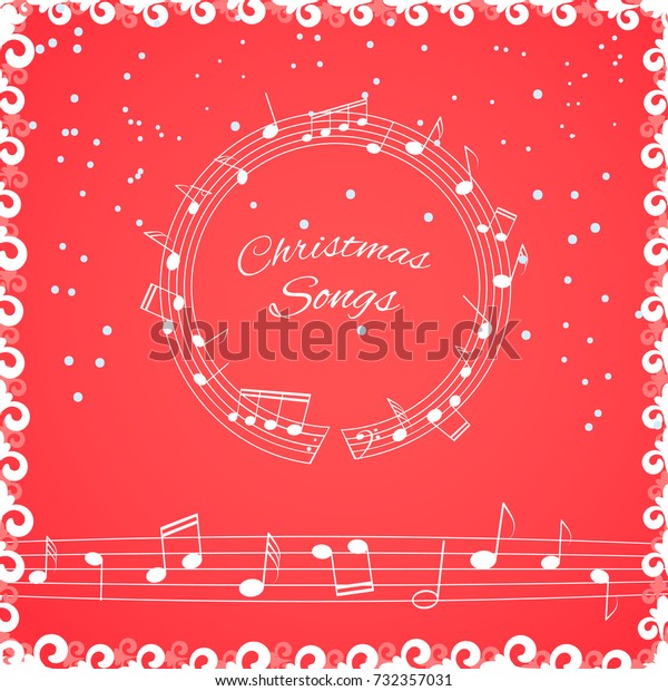 Download Christmas Songs Cover Illustration Musical Background Stock Vector Royalty Free 732357031 PSD Mockup Templates