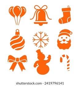 Christmas souvenir logo design set