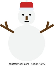 christmas sowman vector flat illustration design