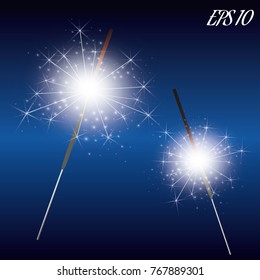 Christmas sparkler set. Vector eps10