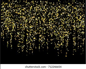 Christmas sparkles, gold, silver New Year background. Fairy lights. Magic sparkling cosmic pattern, falling down stars and glitter. Celebration, holiday lights, festive new year and christmas sparkles