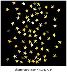 Christmas sparkles, gold, silver New Year background. Fairy lights. Magic sparkling cosmic pattern, falling down stars and glitter. Celebration, holiday lights, festive new year and christmas sparkles