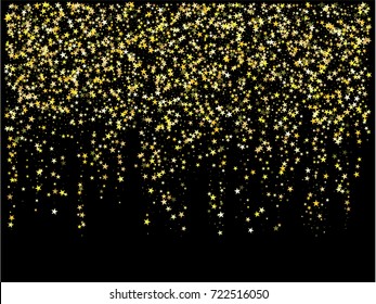 Christmas sparkles, gold, silver New Year background. Fairy lights. Magic sparkling cosmic pattern, falling down stars and glitter. Celebration, holiday lights, festive new year and christmas sparkles