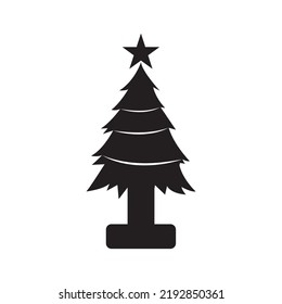 Christmas special gift tree icon | Black Vector illustration |