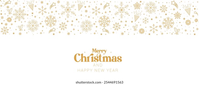 Christmas Special Gold snowflakes and stars banner, post, web Banner, media post Background illustration