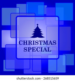 Christmas special icon. Internet button on abstract background. 