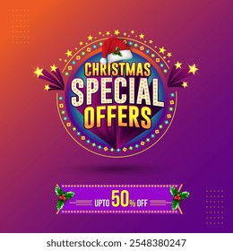 Christmas Special Offers 3d Text Logo unit. Sale, Shopping,  Advertising, Promo, Marketing Offers.