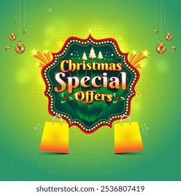 Navidades Ofertas especiales. Unidad del logotipo de Navidad. Venta, Compras, Comercio Electrónico, Publicidad, Promoción Ofrece Diseño De Etiquetas Vector En Capas. Concepto de venta de Navidades