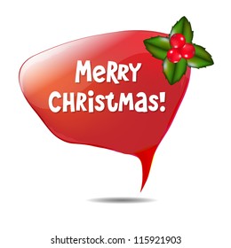 Christmas Speech Bubble, Isolated On White Background, Vector Illustration