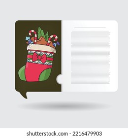 Christmas speech bubble note with icon
